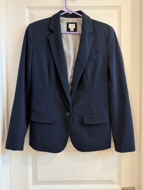 A new day Classic Single-Button Navy Blazer